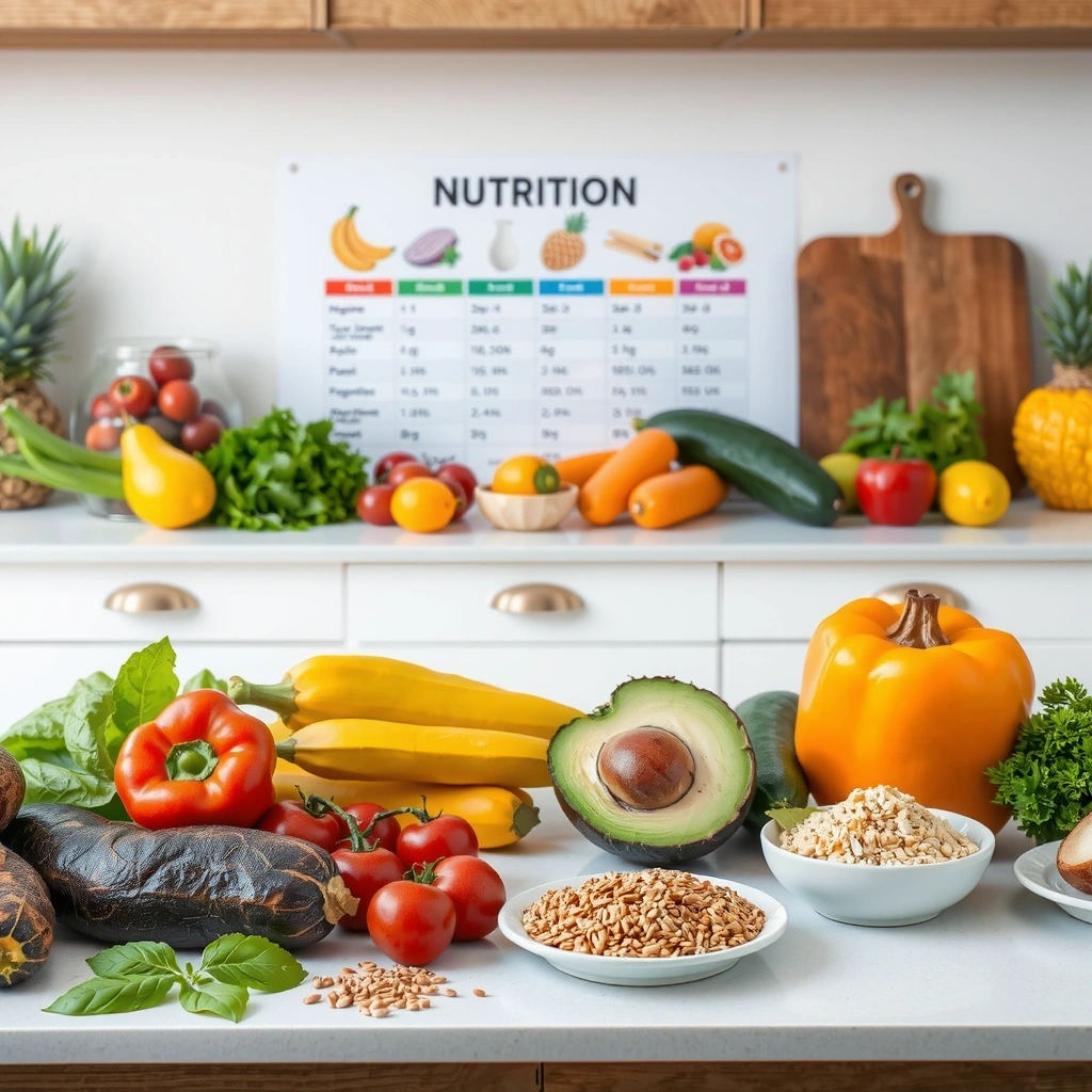 Gesunde Ernährungsplanung mit图表 und Nährstoffen